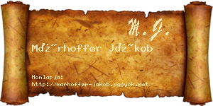 Márhoffer Jákob névjegykártya